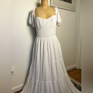 Hollister women’s xl summer long white dress short sleeve